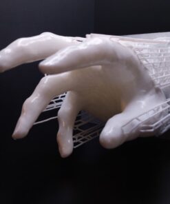 A creepy hand printed from Light Link™ PVDF SLA resin.
